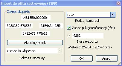 geoxa viewer beta export warstw do pliku tiff